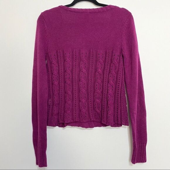Fossil Fuchsia Purple 2 Button Cardigan Sweater‎ - Picture 5 of 10